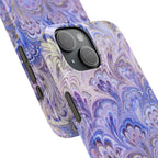 Marbled Feather Lavender + Purple Swirl - Single Layer Slim Phone Case