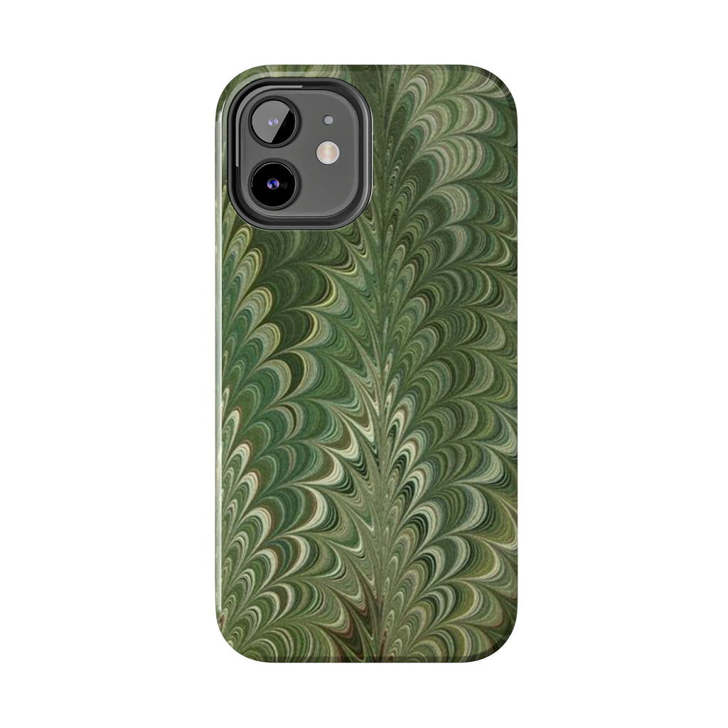 Deep Green Marble Italian Tough Phone Case — Durable Marbled Phone Case