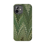 Deep Green Marble Italian Tough Phone Case — Durable Marbled Phone Case