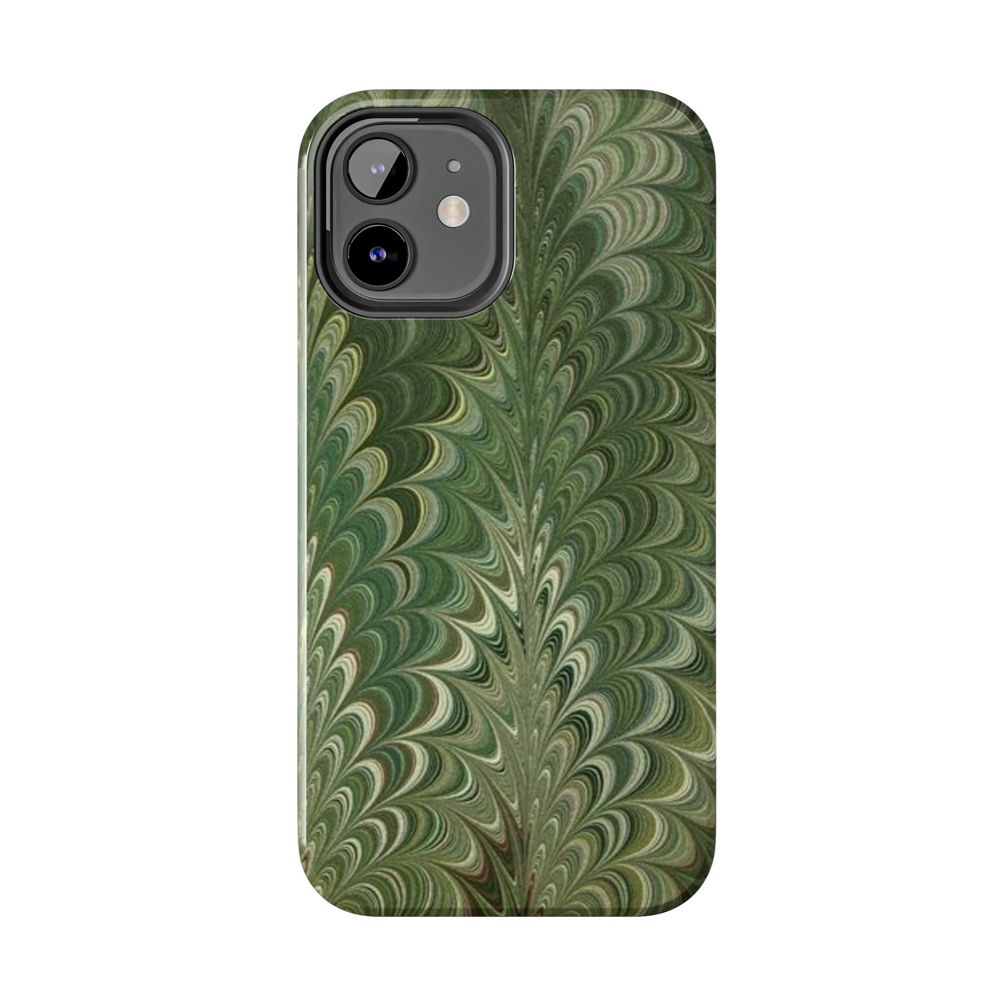 Deep Green Marble Italian Tough Phone Case — Durable Marbled Phone Case