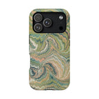 Green Pastel Italian Marble Design Magnetic MAG SAFE High Impact iPhone Cases