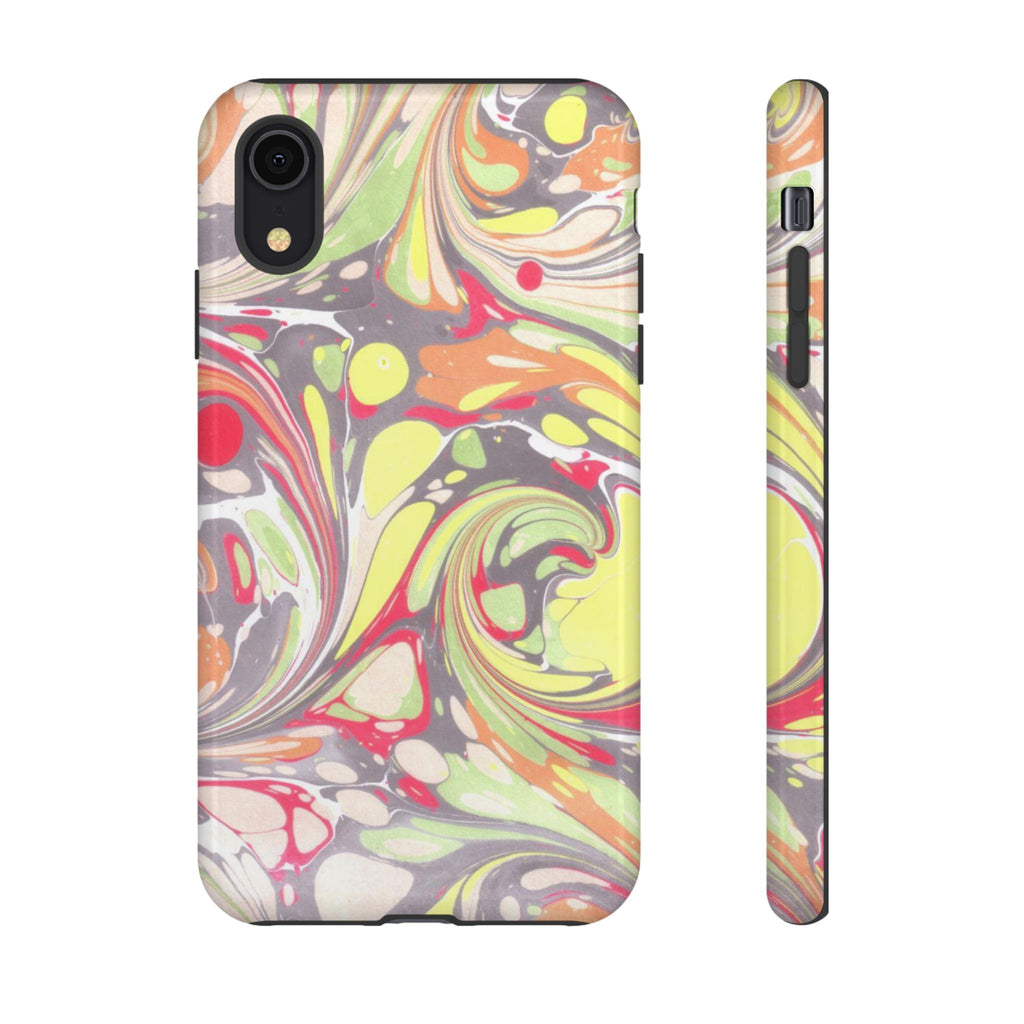 Yellow and Pink Swirl Marbled Italian Phone Case - Dual Layer - Matte or Glossy