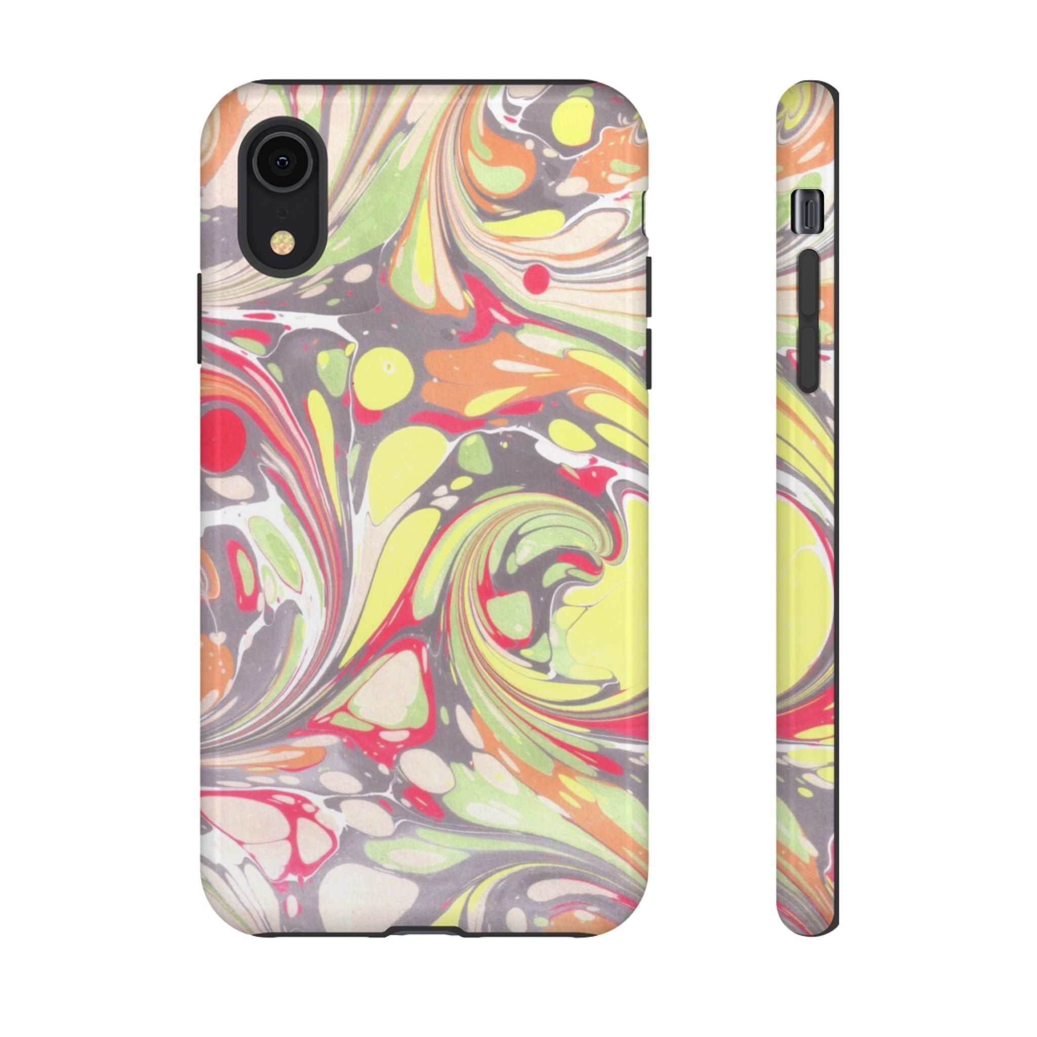 Yellow and Pink Swirl Marbled Italian Phone Case - Dual Layer - Matte or Glossy
