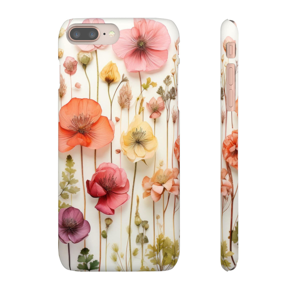 Pink Floral Pressed Flowers - Slim Case
