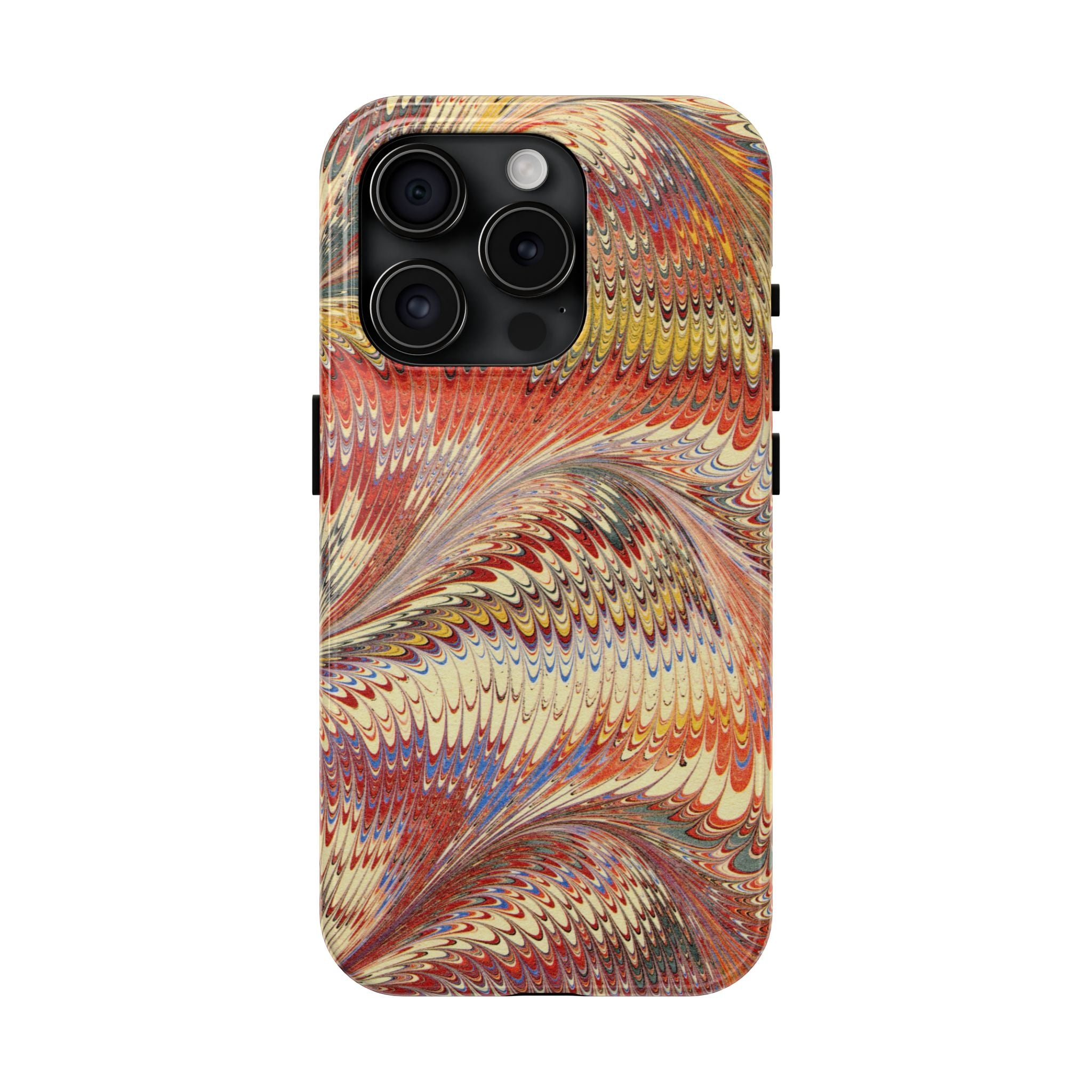 Orange, Rust and Gold Marble Italian Tough Phone Case — Durable Marbled Phone Case