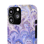 Marbled Feather Lavender + Purple Swirl - Single Layer Slim Phone Case