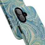 Aqua + Green Marble Phone Case - Impact-Resistant Durable - Dual Cover Design