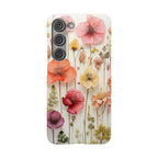 Pink Floral Pressed Flowers - Slim Case