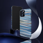 Blue Marbled Phone Cases iPhone 16 + Samsung + Apple + Google - all models, Vintage Marbled Design - Tough Cases