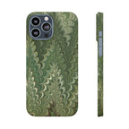 Deep Green Cheveron Marbled Phone Case - Single Layer Slim Case