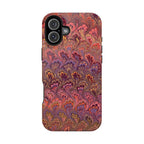 Mag Safe Marble iPhone Case - Red, Burgundy, Lavender & Gold Impact-Resistant