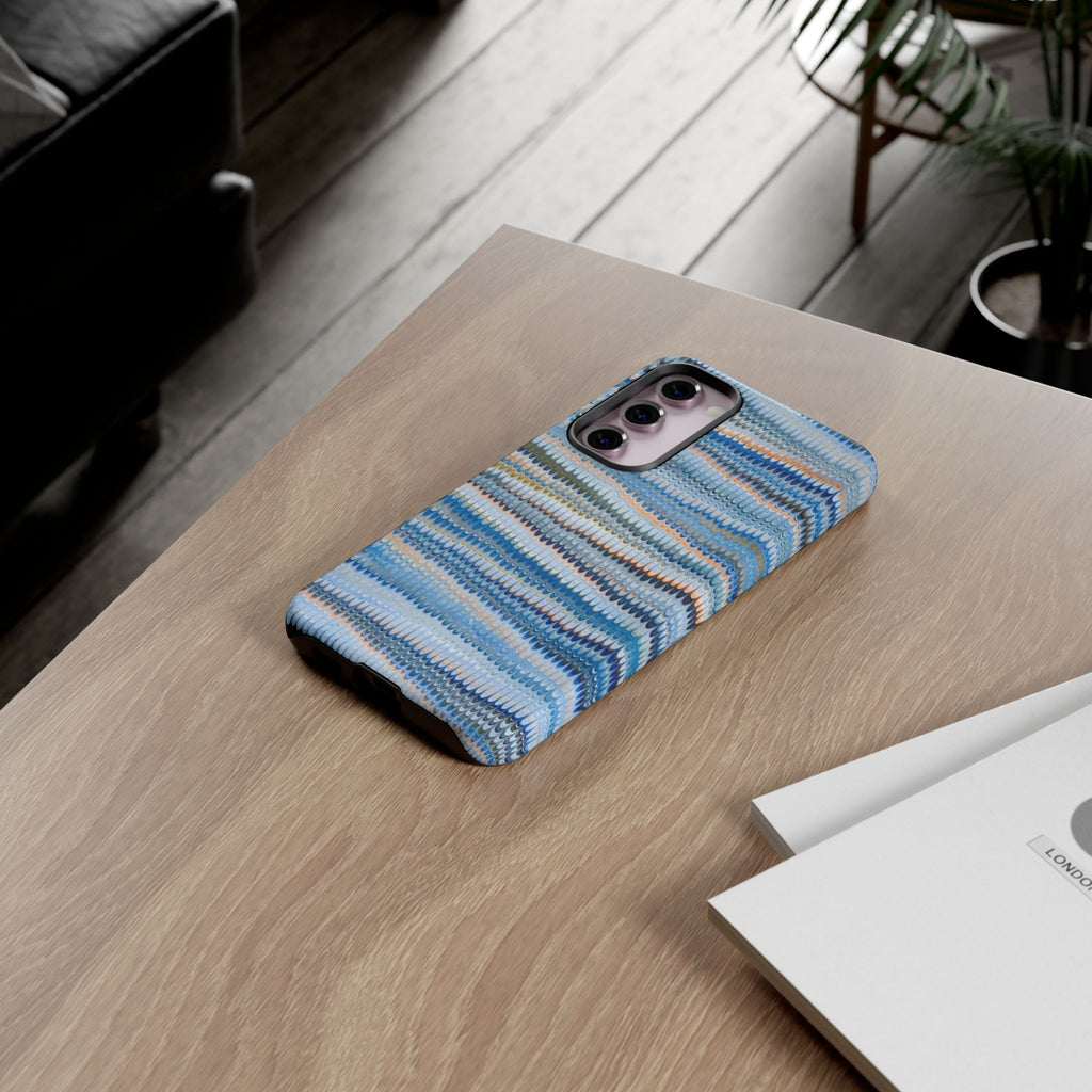 Blue Marbled Phone Cases iPhone 16 + Samsung + Apple + Google - all models, Vintage Marbled Design - Tough Cases