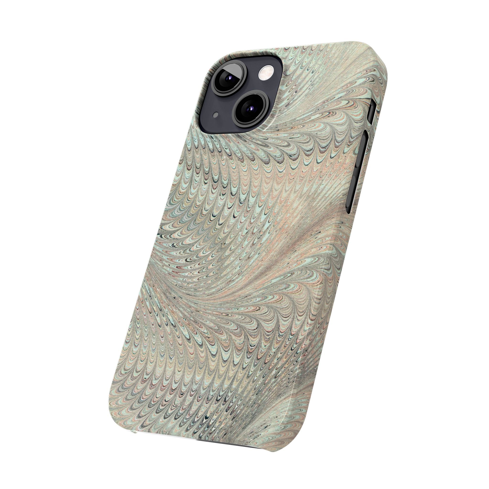 Mint + Green Italian Marbled Phone Case, Mag Safe