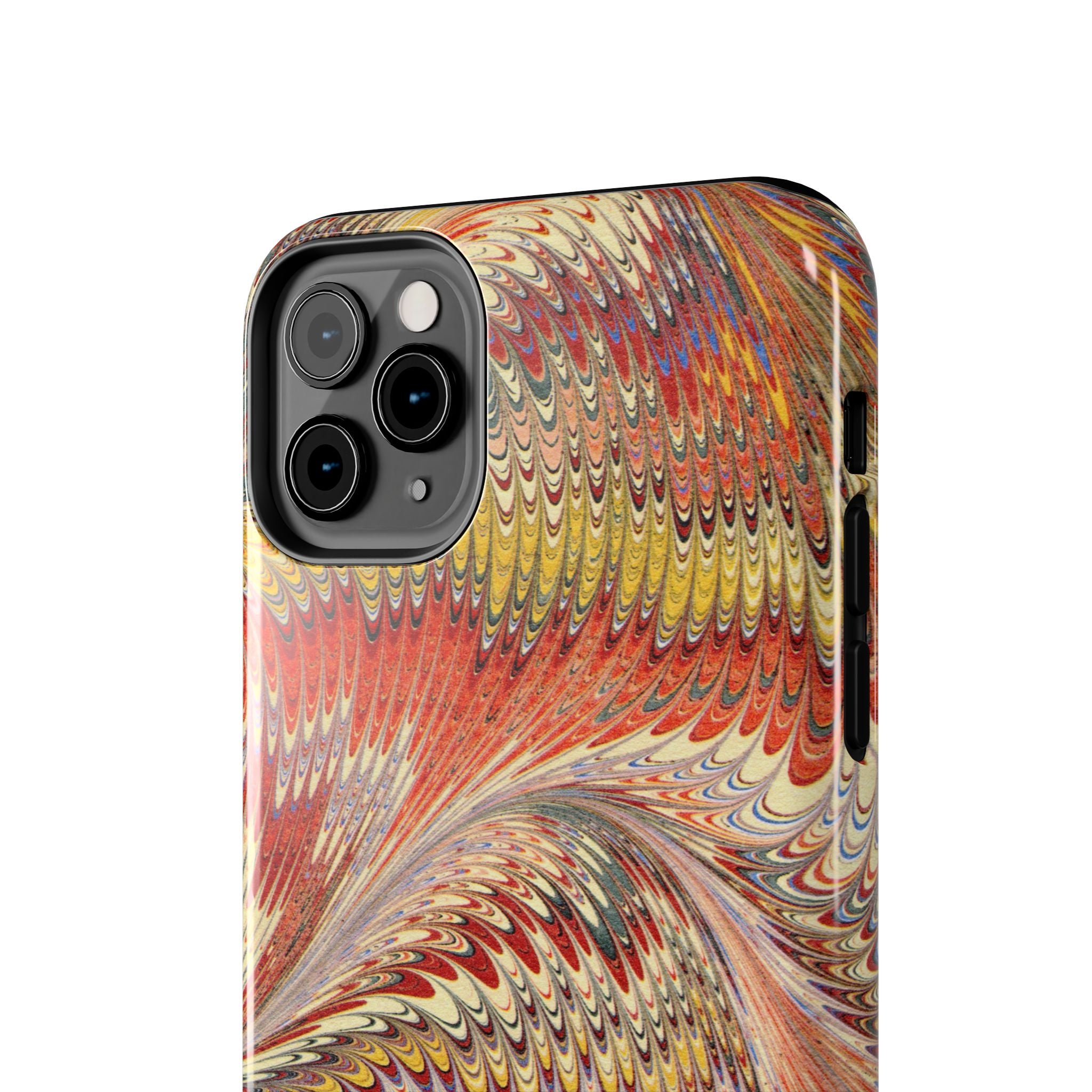 Marbled Swirl Tough Phone Case - Red Rust Orange Fall Colors, Heavy Duty Case. Alternative: Protective Phone Cover, Durable Smartphone Case,