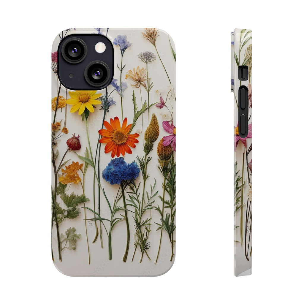Floral Phone Cases, Slim Protective Cover, Pressed Flowers Design, iPhone 17 Case, Botanical Phone Accessories, Floral Theme Phone Case