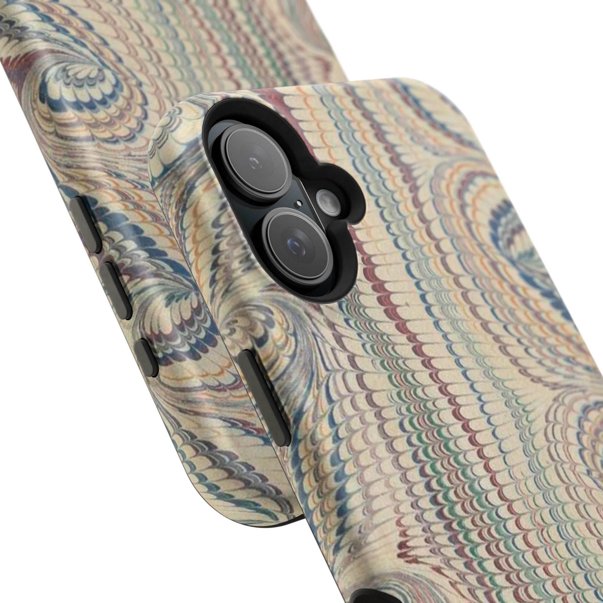 Italian Beige & Blue Marble Phone Case — Impact-Resistant Durable Case for Apple & Samsung