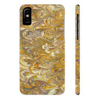 Golden Yellow Italian Marbled Designed, Slim Phone Cases, Case-Mate