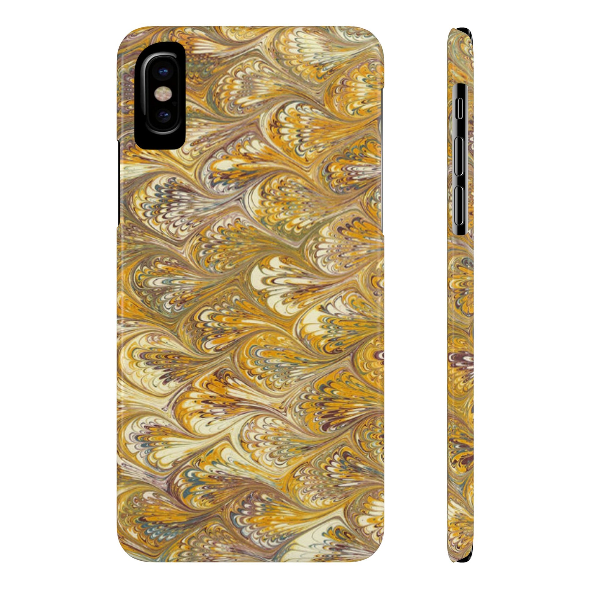 Golden Yellow Italian Marbled Designed, Slim Phone Cases, Case-Mate