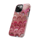 Pink Peacock Marble Italian Tough Phone Case — Durable Marbled Phone Case