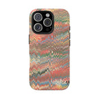 Pink, Blue + Green Florentine Marbled Feather Dual Layer Protective iPhone Cover - New FALL Favorite