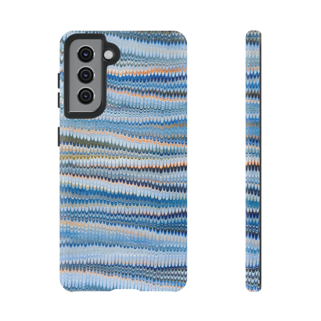 Blue Marbled Phone Cases iPhone 16 + Samsung + Apple + Google - all models, Vintage Marbled Design - Tough Cases
