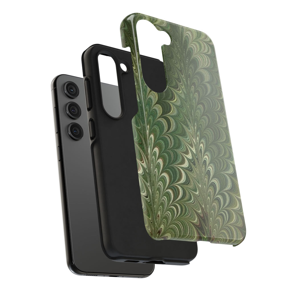 Deep Green Marble Italian Tough Phone Case — Durable Marbled Phone Case