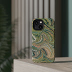 Green Pastel Italian Marble Design Magnetic MAG SAFE High Impact iPhone Cases