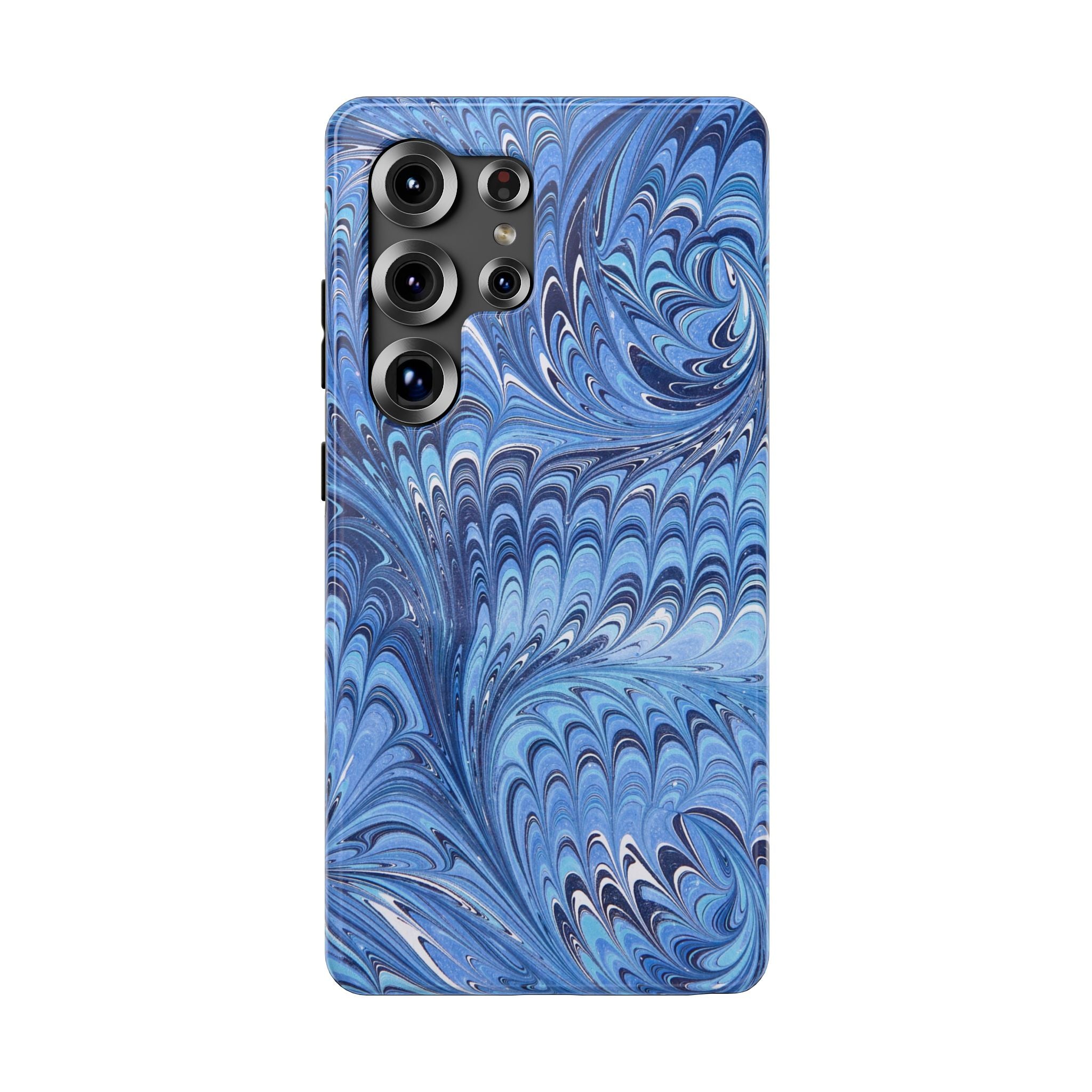 Blue Marbled Swirl Phone Case - Dual Layer Case