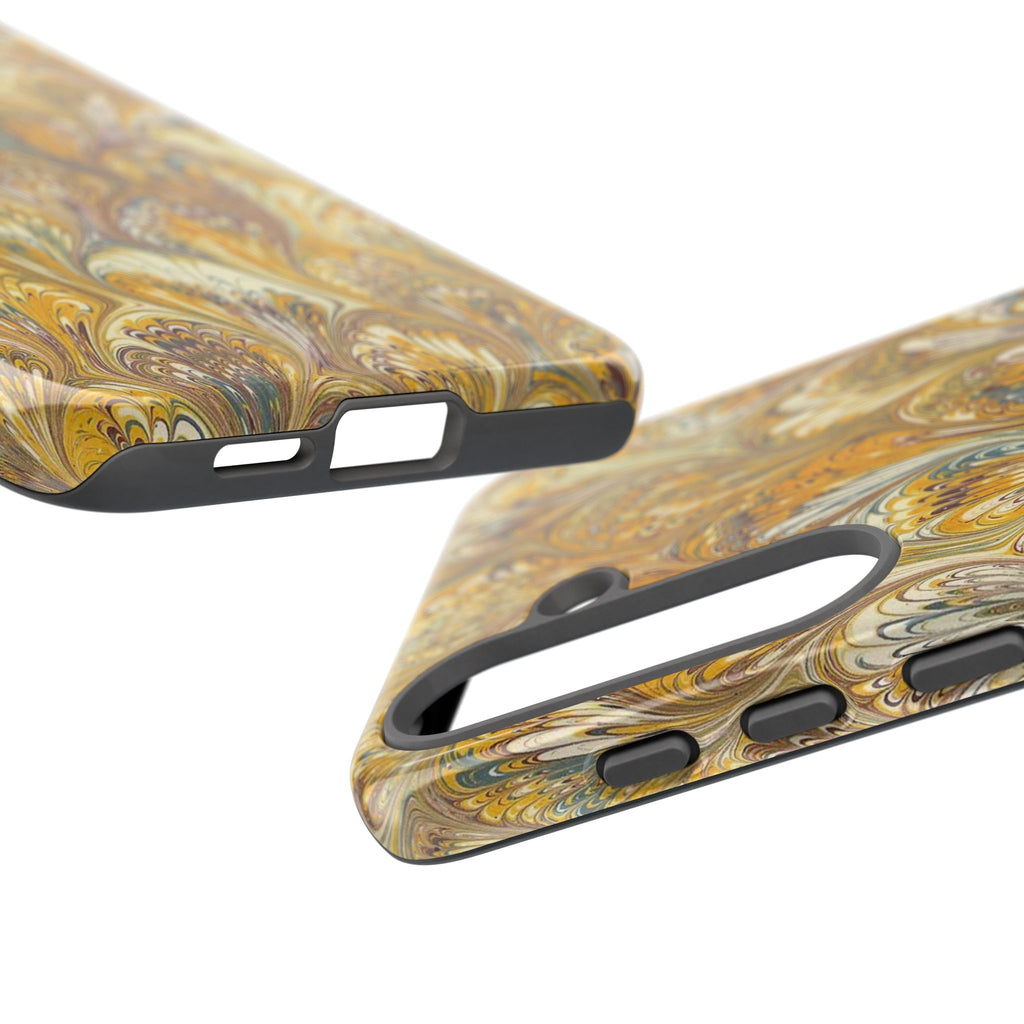 Golden Yellow Marbled Italian Phone Case - Dual Layer - Matte or Glossy