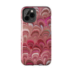 Pink Peacock Marble Italian Tough Phone Case — Durable Marbled Phone Case