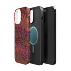 Mag Safe Marble iPhone Case - Red, Burgundy, Lavender & Gold Impact-Resistant