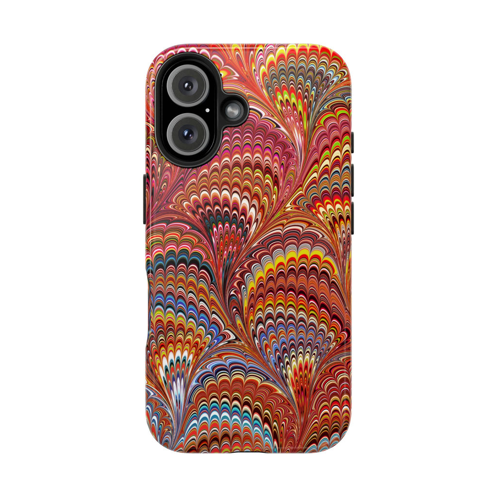 Reds and Blues Italian Peacock Feather Design Dual Layer Phone Case