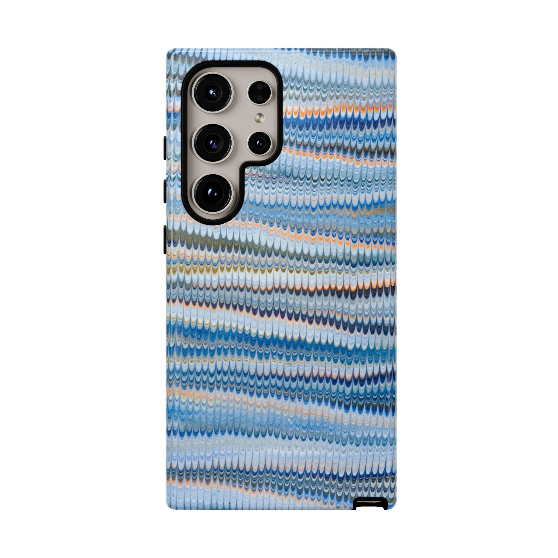 Blue Marbled Phone Cases iPhone 16 + Samsung + Apple + Google - all models, Vintage Marbled Design - Tough Cases