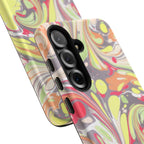 Yellow and Pink Swirl Marbled Italian Phone Case - Dual Layer - Matte or Glossy
