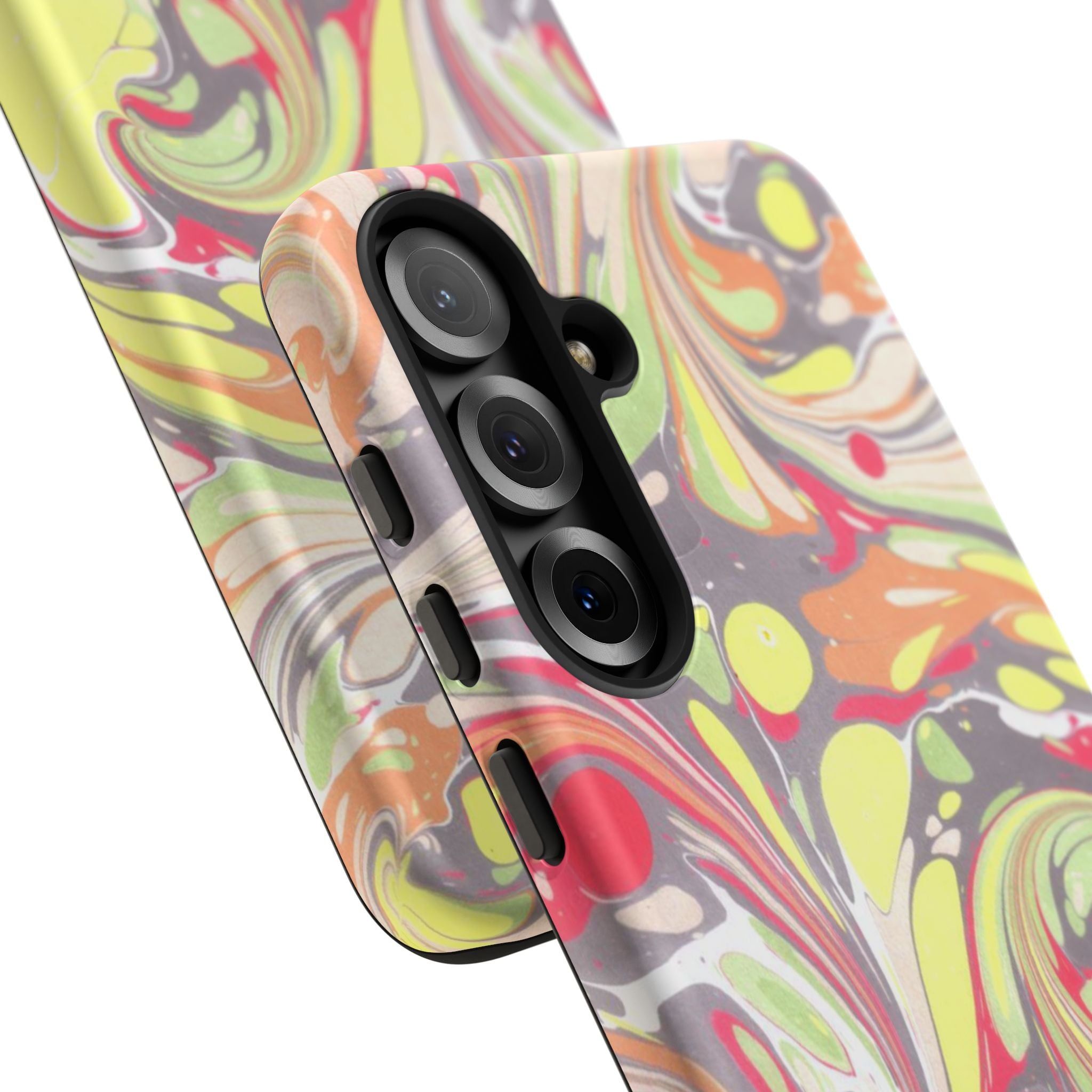 Yellow and Pink Swirl Marbled Italian Phone Case - Dual Layer - Matte or Glossy