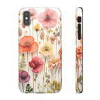 Pink Floral Pressed Flowers - Slim Case