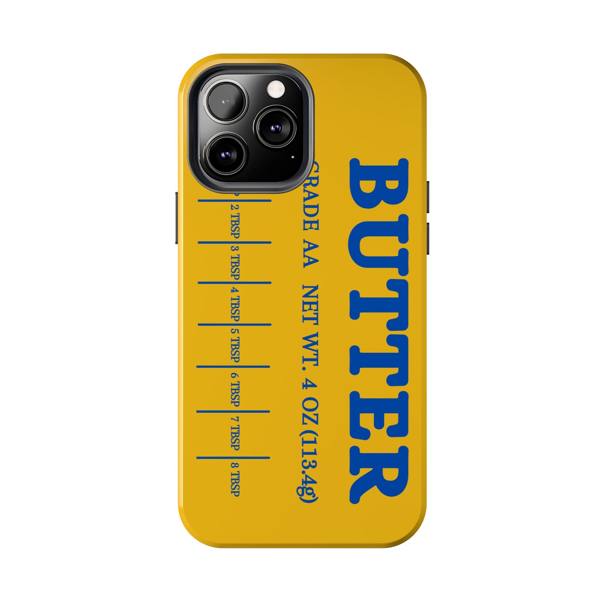 Butter Yellow Tough Phone Cases, Funny iPhone 16 Cover, Protective Case Gift for Techies, Yellow Phone Accessories, Unique Gift for Phone