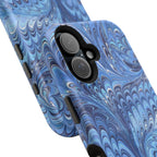 Blues Marbled Magnetic MAG SAFE Double Cover Phone Case