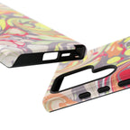 Yellow and Pink Swirl Marbled Italian Phone Case - Dual Layer - Matte or Glossy