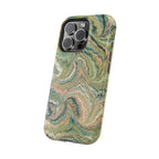 Green Pastel Italian Marble Design Magnetic MAG SAFE High Impact iPhone Cases
