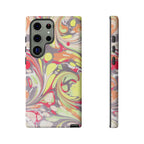 Yellow and Pink Swirl Marbled Italian Phone Case - Dual Layer - Matte or Glossy