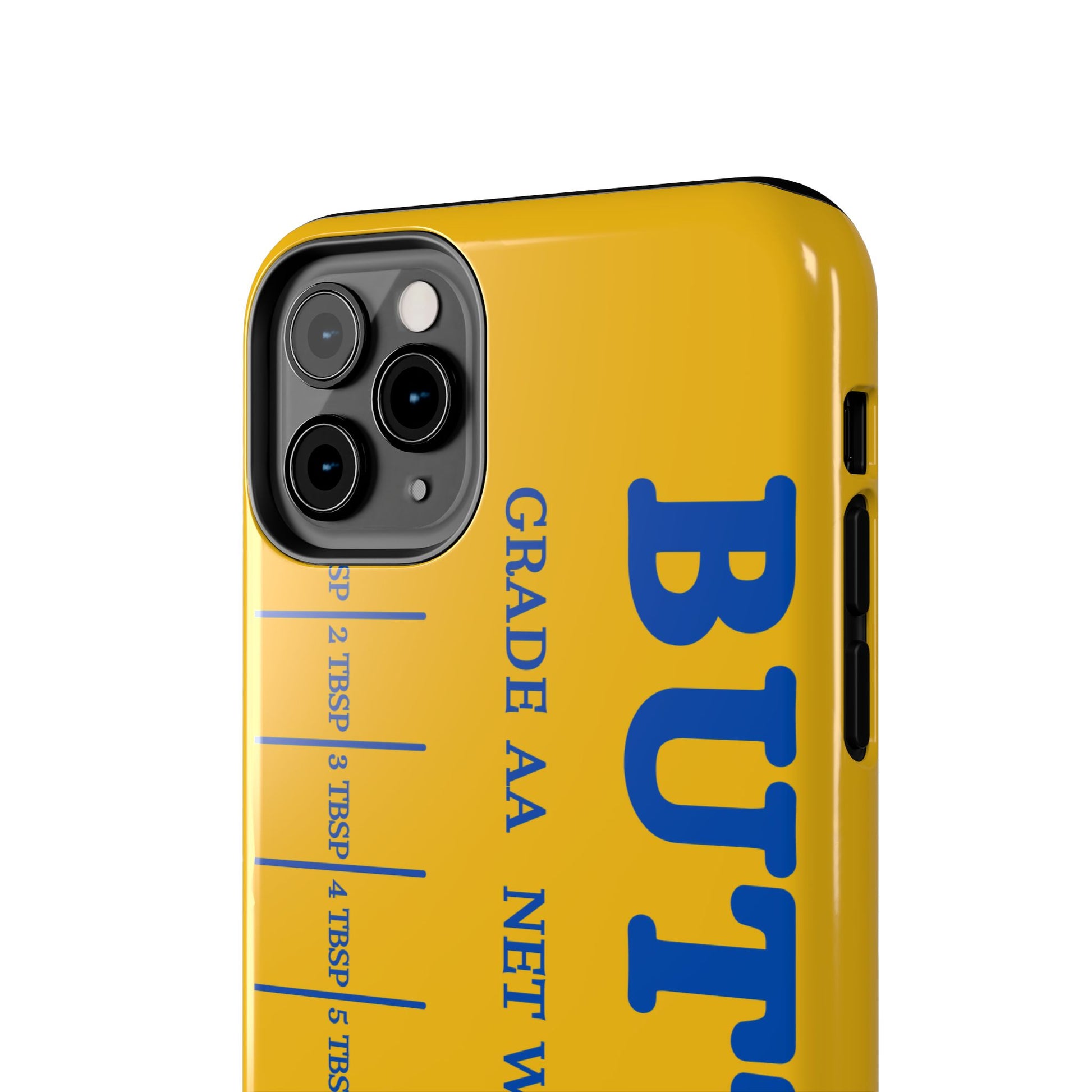 Butter Yellow Tough Phone Cases, Funny iPhone 16 Cover, Protective Case Gift for Techies, Yellow Phone Accessories, Unique Gift for Phone