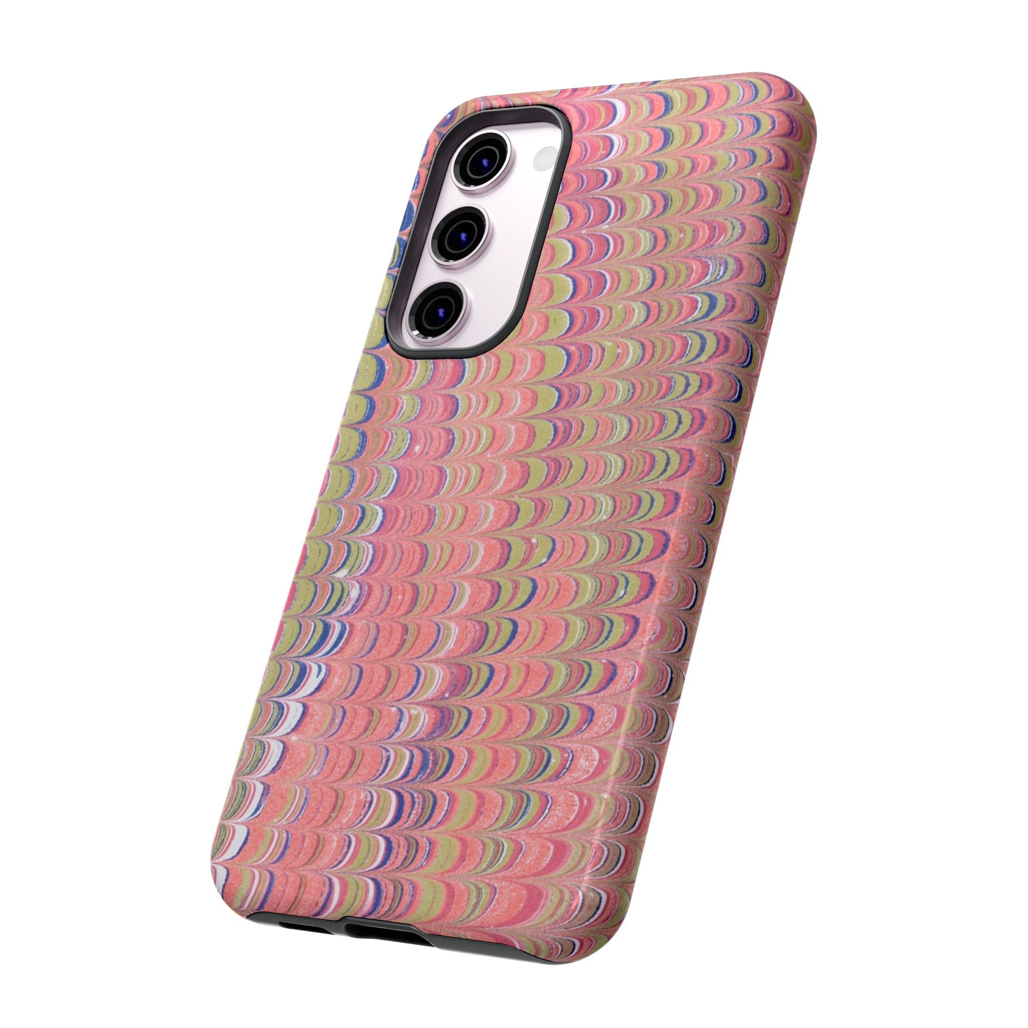 Pink Pastels Feather Marbled Vintage Design iPhone 16 + Samsung + Apple + Google - all models