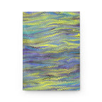 Vintage Italian Marbled Hardcover Journal Lime Green and Purple
