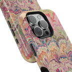 Marbled Pastel Pink and Green Impact-Resistant Phone Case for Apple + Samsung