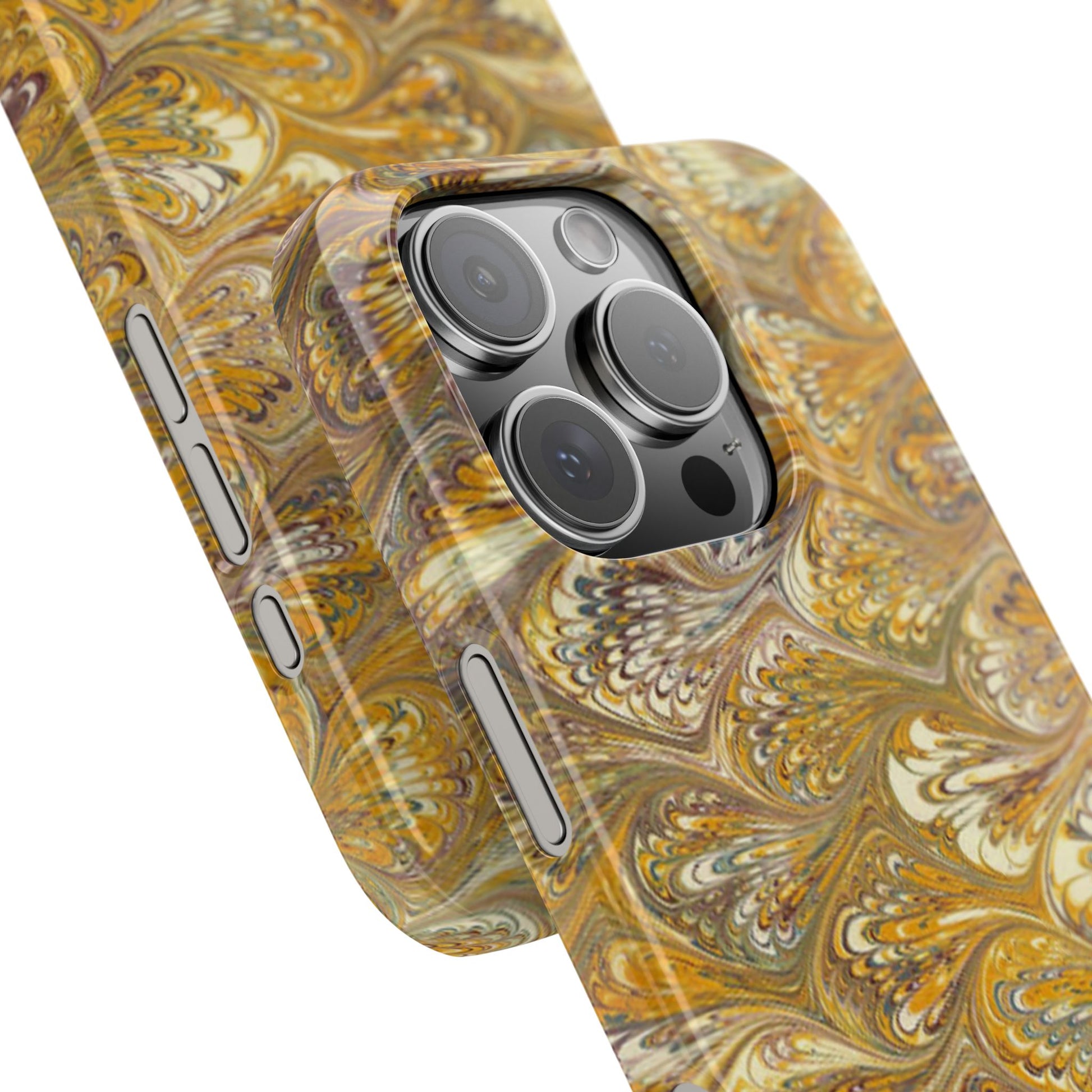 Golden Yellow Italian Marbled Designed, Slim Phone Cases, Case-Mate