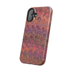 Mag Safe Marble iPhone Case - Red, Burgundy, Lavender & Gold Impact-Resistant