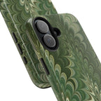 Deep Green Marble Italian Tough Phone Case — Durable Marbled Phone Case