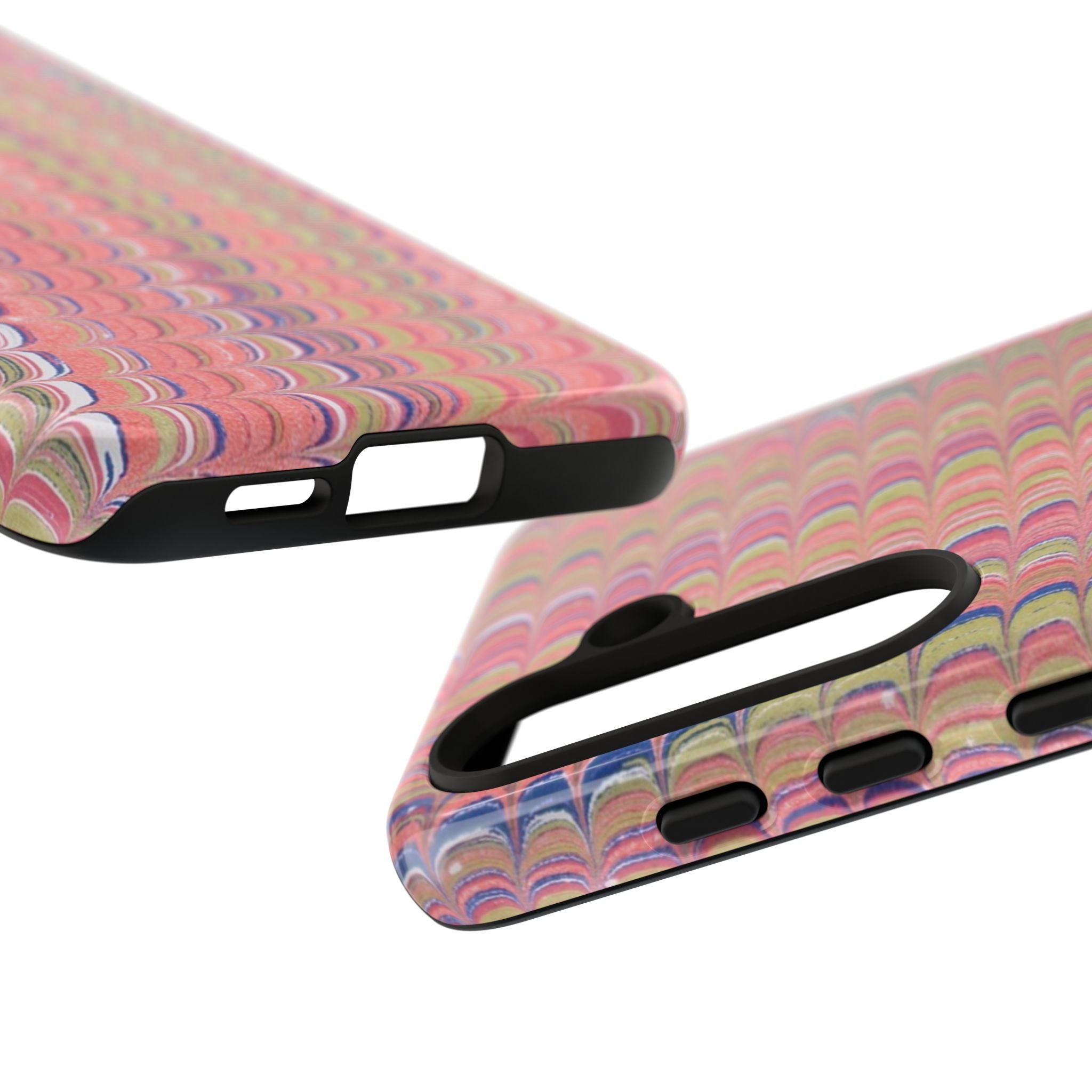 Pink Pastels Feather Marbled Vintage Design iPhone 16 + Samsung + Apple + Google - all models