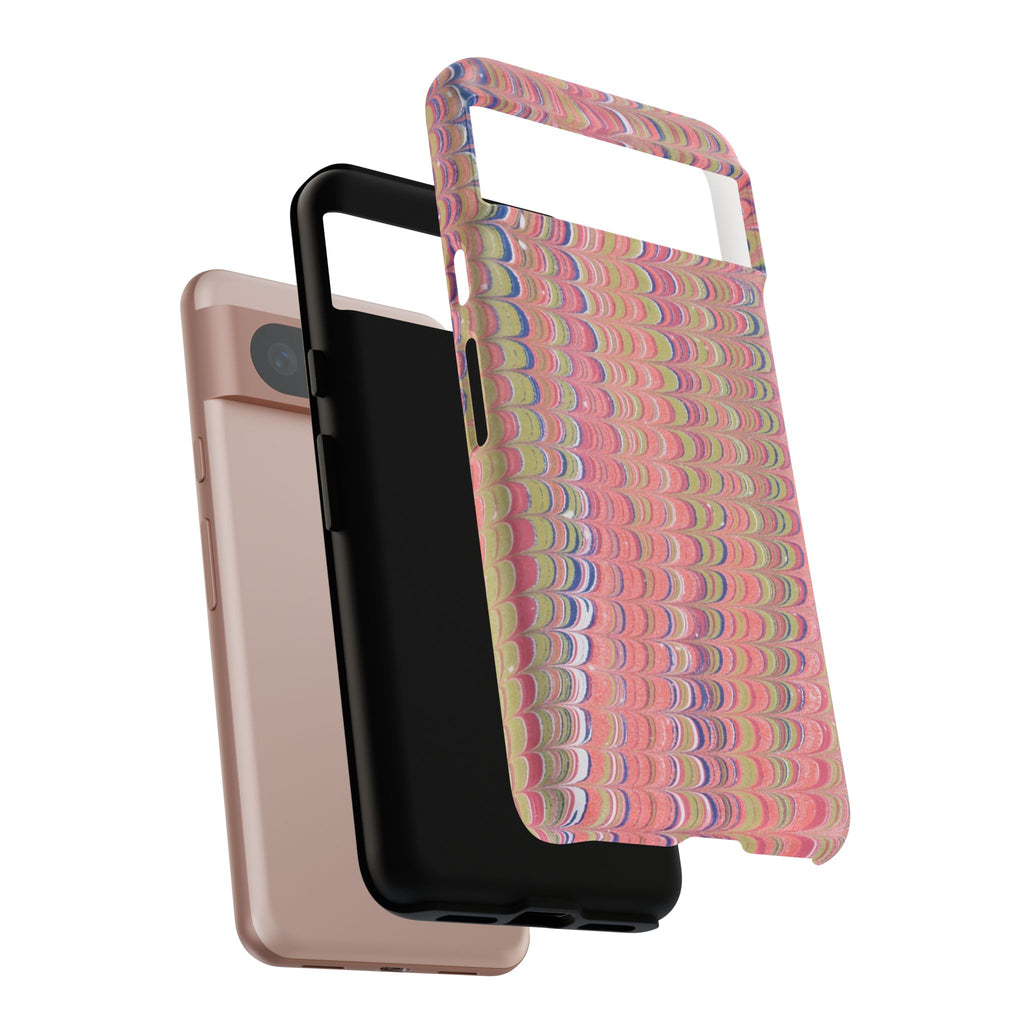 Pink Pastels Feather Marbled Vintage Design iPhone 16 + Samsung + Apple + Google - all models